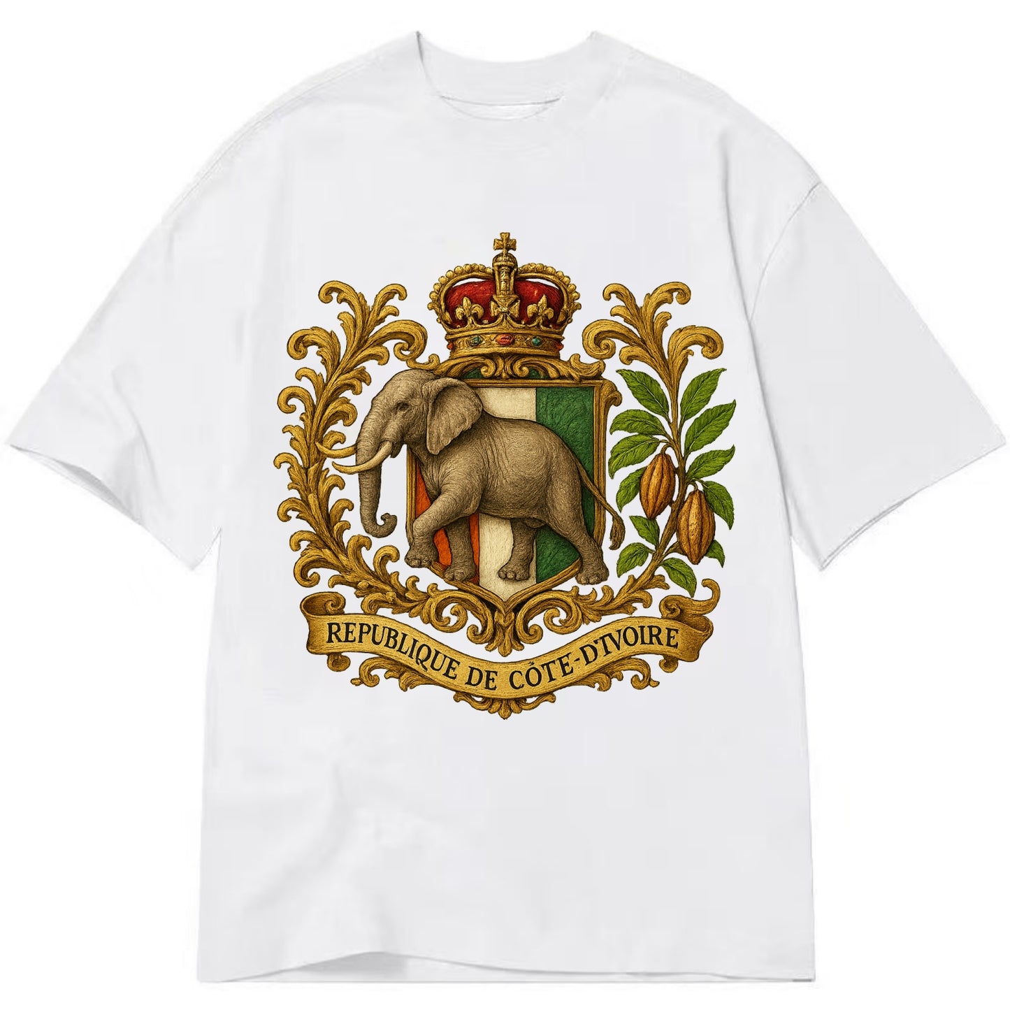 Ivory Coast Heritage Badge  - Classic T-shirt - White