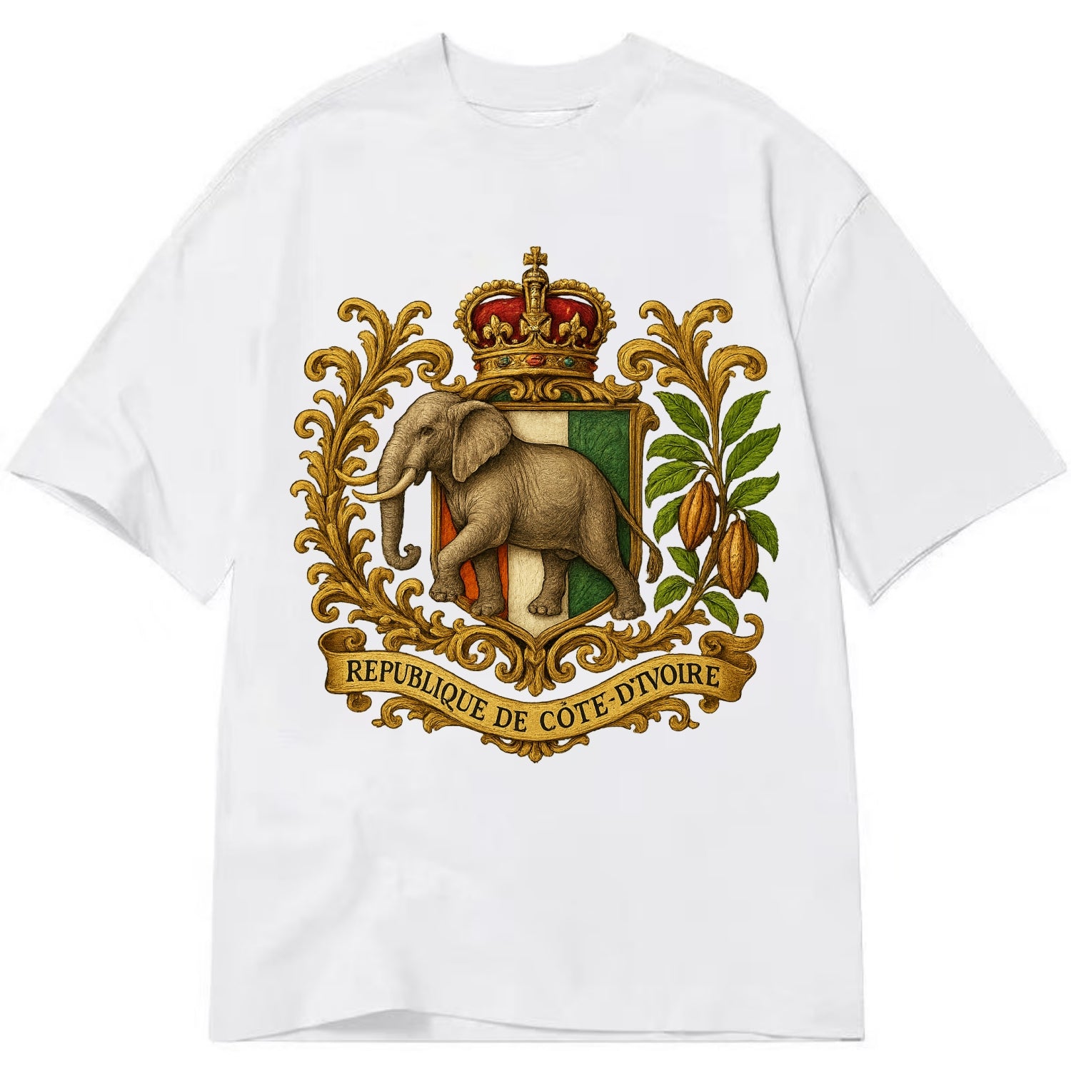 Ivory Coast Heritage Badge  - Classic T-shirt - White