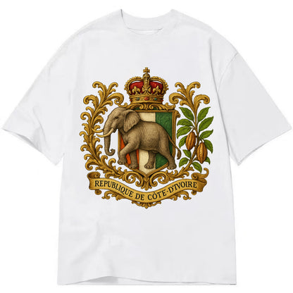 Ivory Coast Heritage Badge  - Classic T-shirt - White