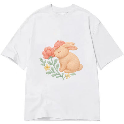 Peach Bunny - Classic T-shirt - White