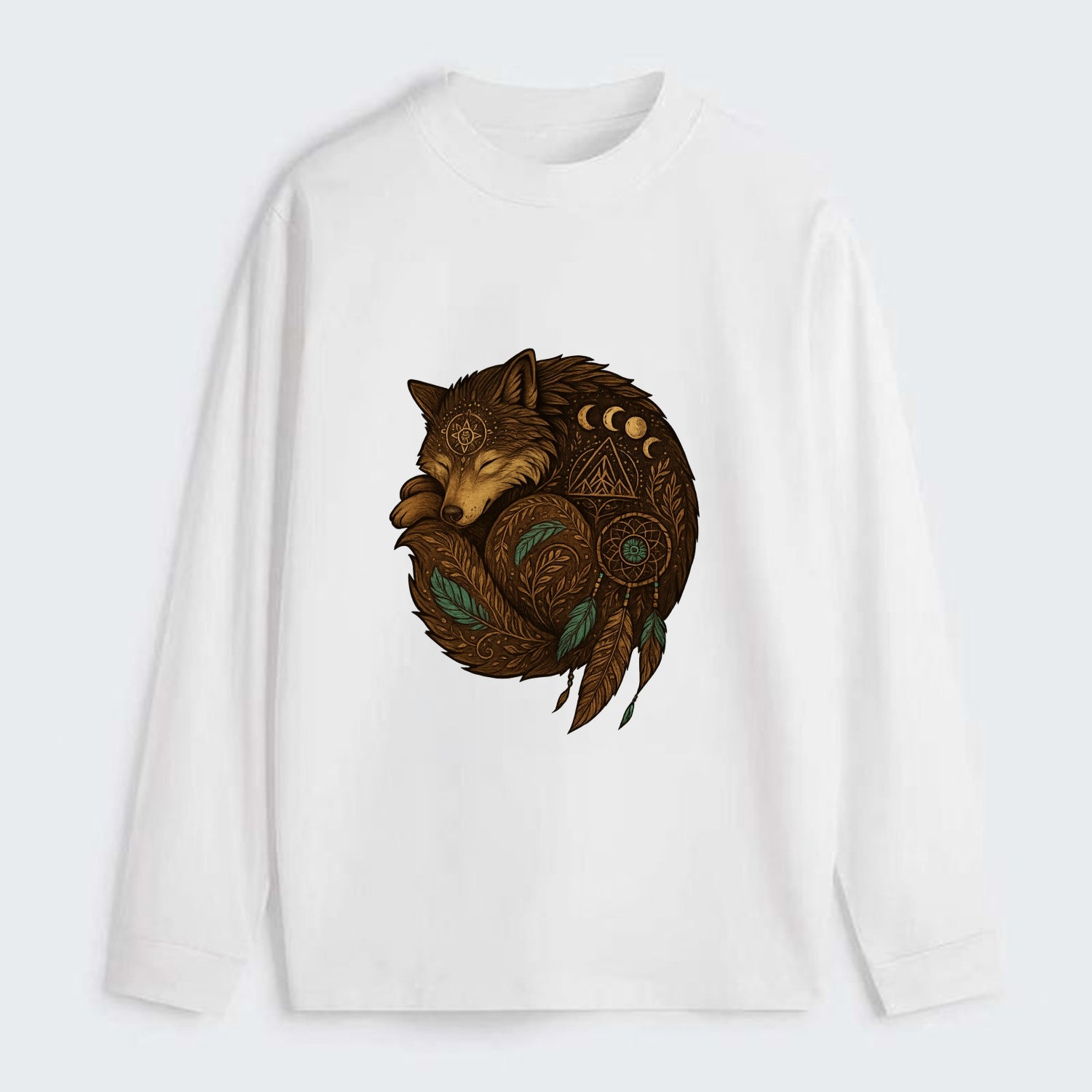 Sleeping Wolf Peace  - Classic Long Sleeve Shirt - White