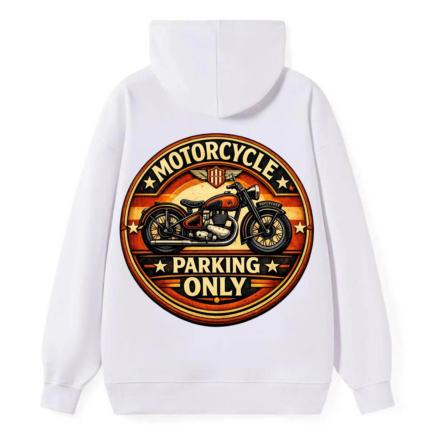 Motorcycle Parking Only - Classic Pullover Hoodie - White