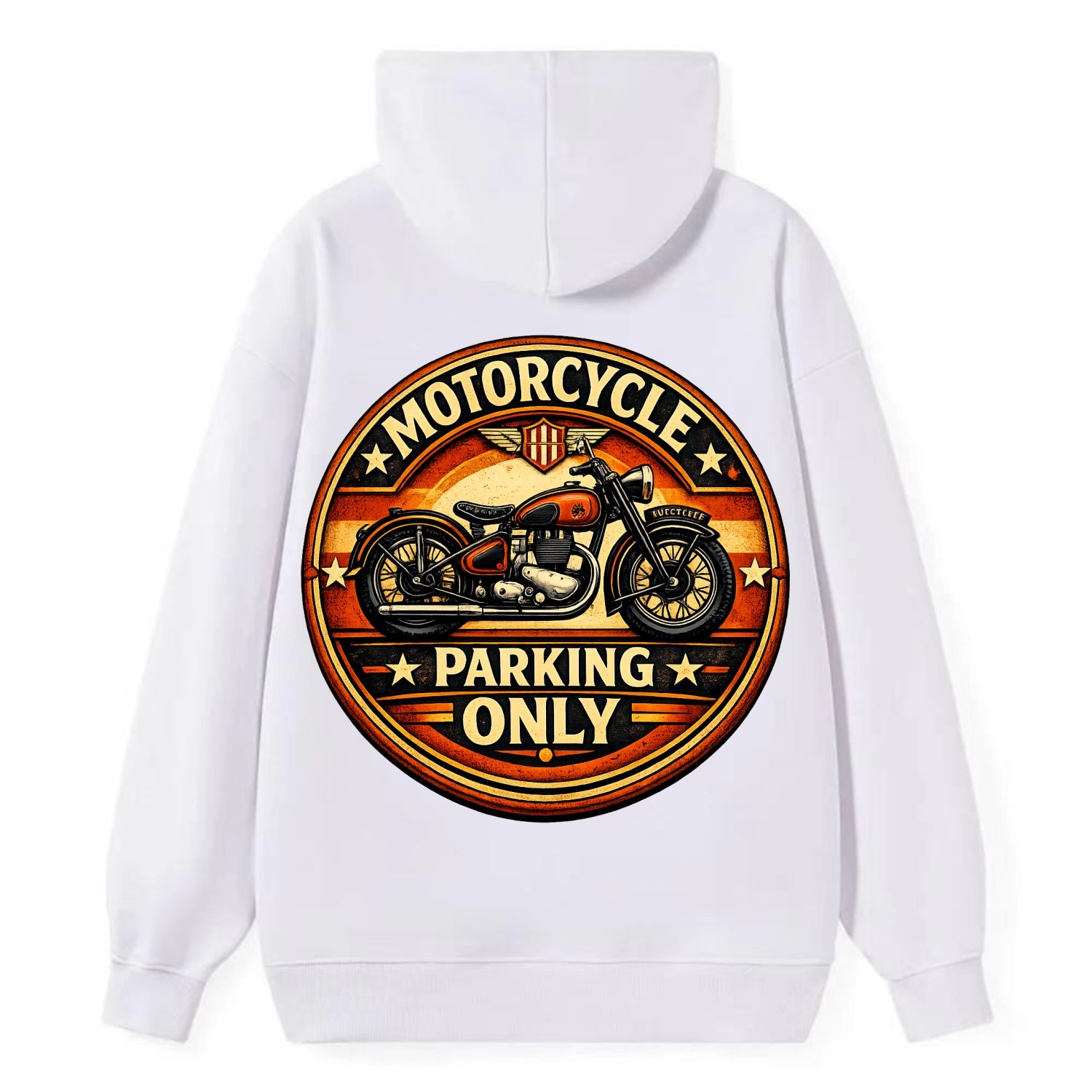 Motorcycle Parking Only - Classic Pullover Hoodie - White