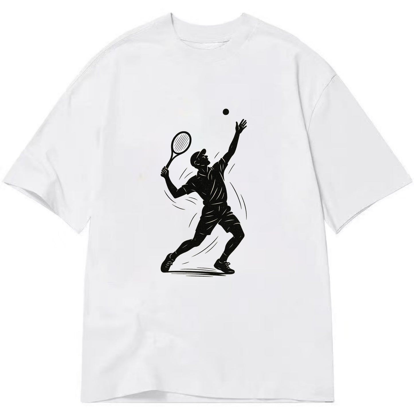 Tennis player serving with powerful form - Classic T-shirt - White