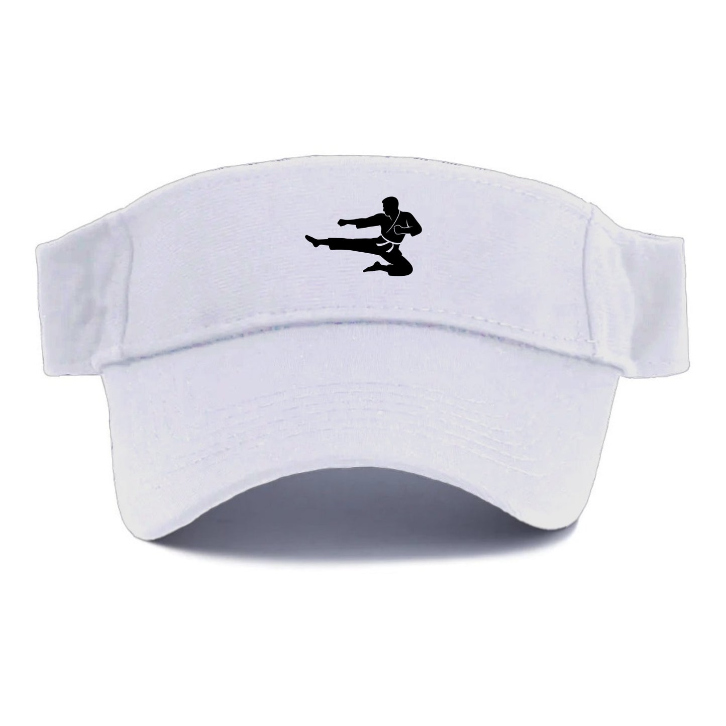 Martial artist flying kick - Visor - White