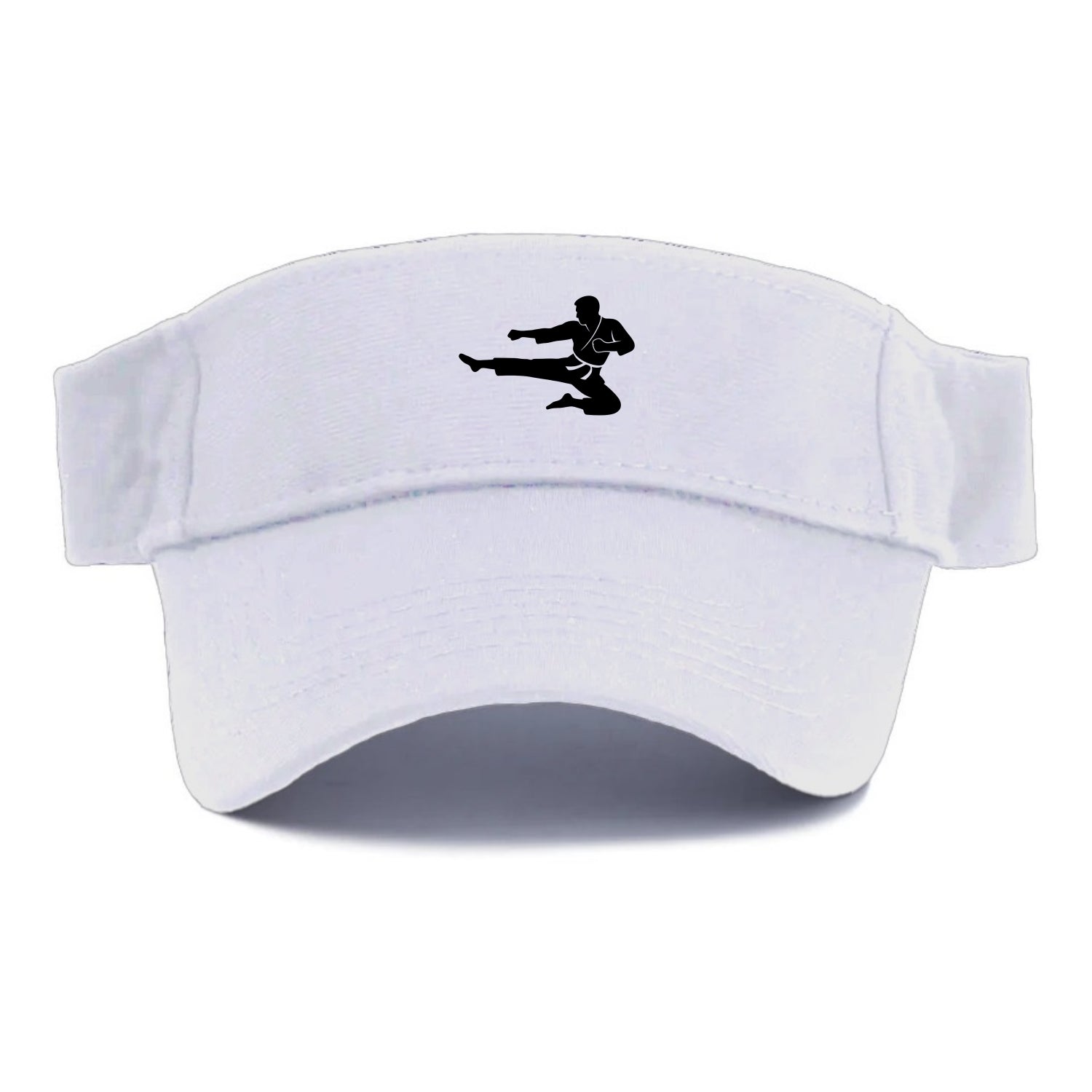 Martial artist flying kick - Visor - White