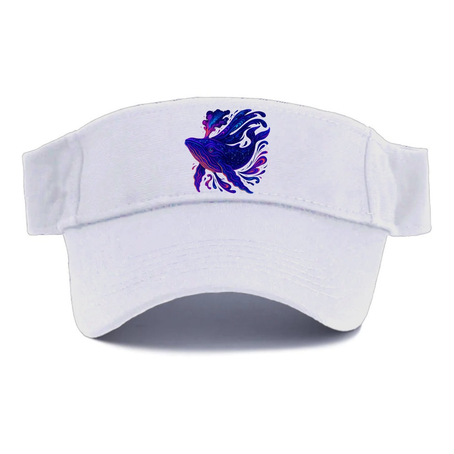 Majestic whale with body composed of galaxy clusters, stellar fins flowing like cosmic - Visor - White