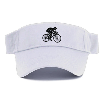 Cyclist sprinting in racing position - Visor - White