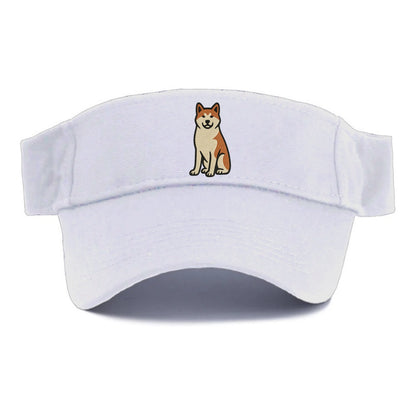 Akita - White and red sitting pose - Visor - White