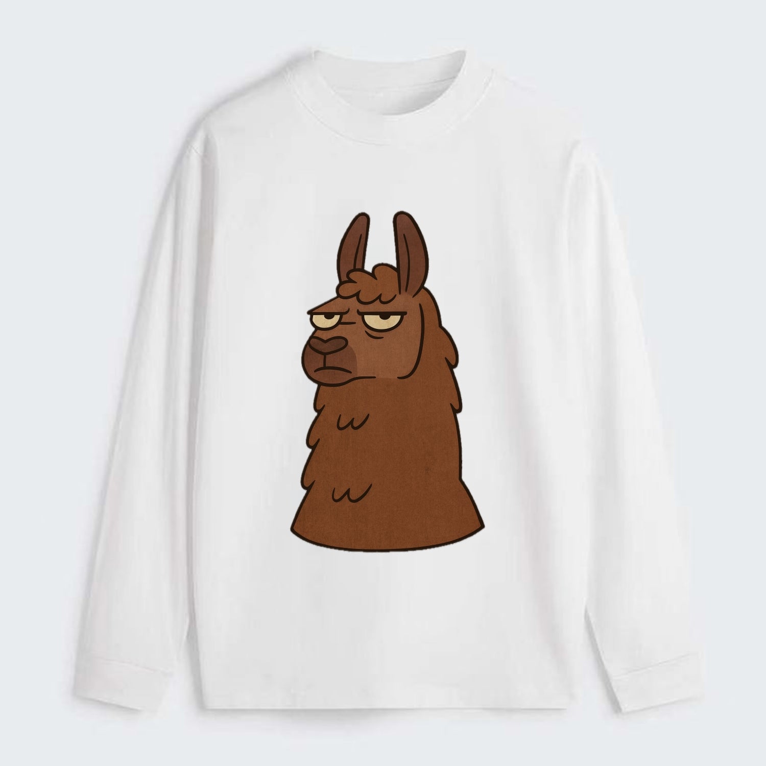 The Llama Judging Silently - Classic Long Sleeve Shirt - White