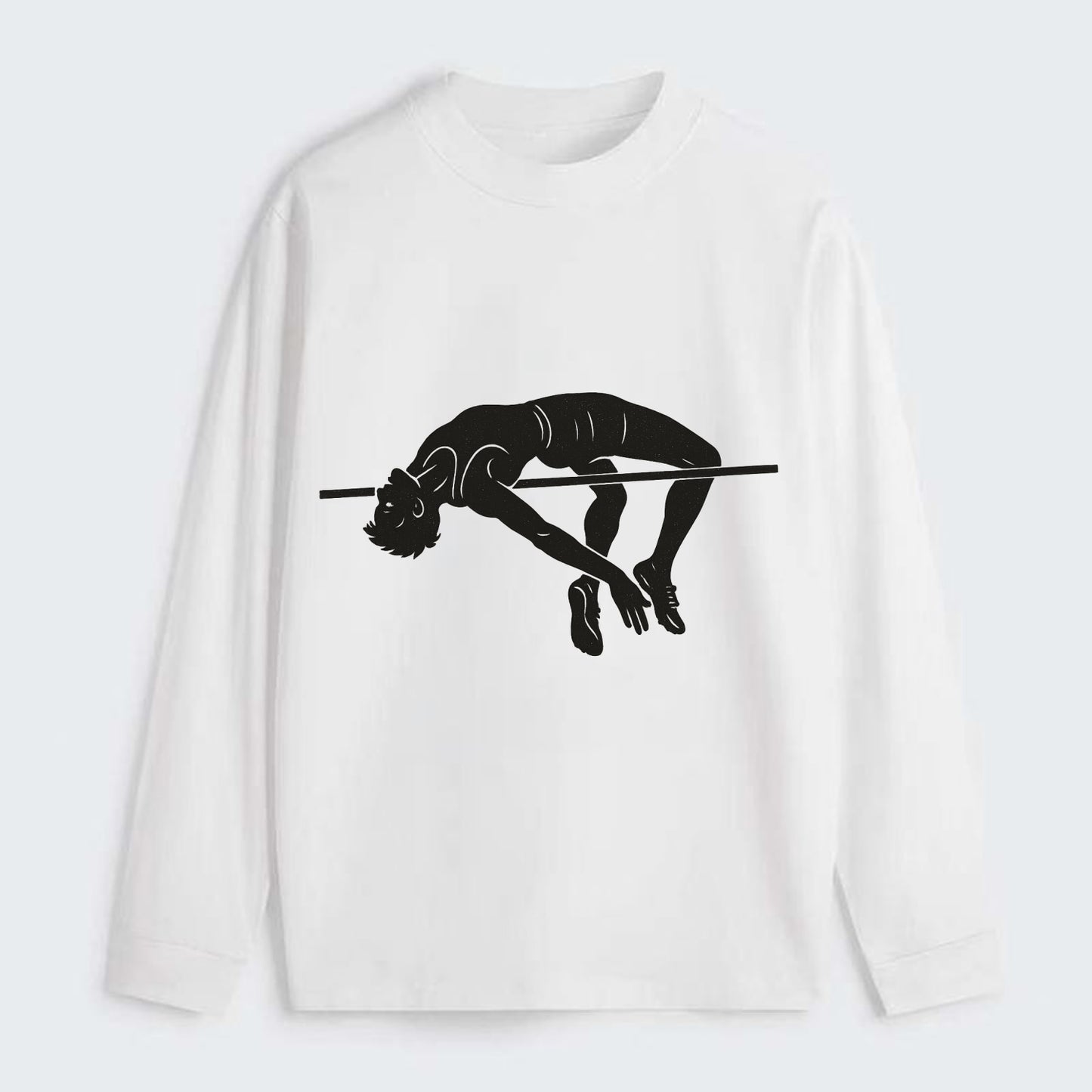 High jumper arching over bar - Classic Long Sleeve Shirt - White