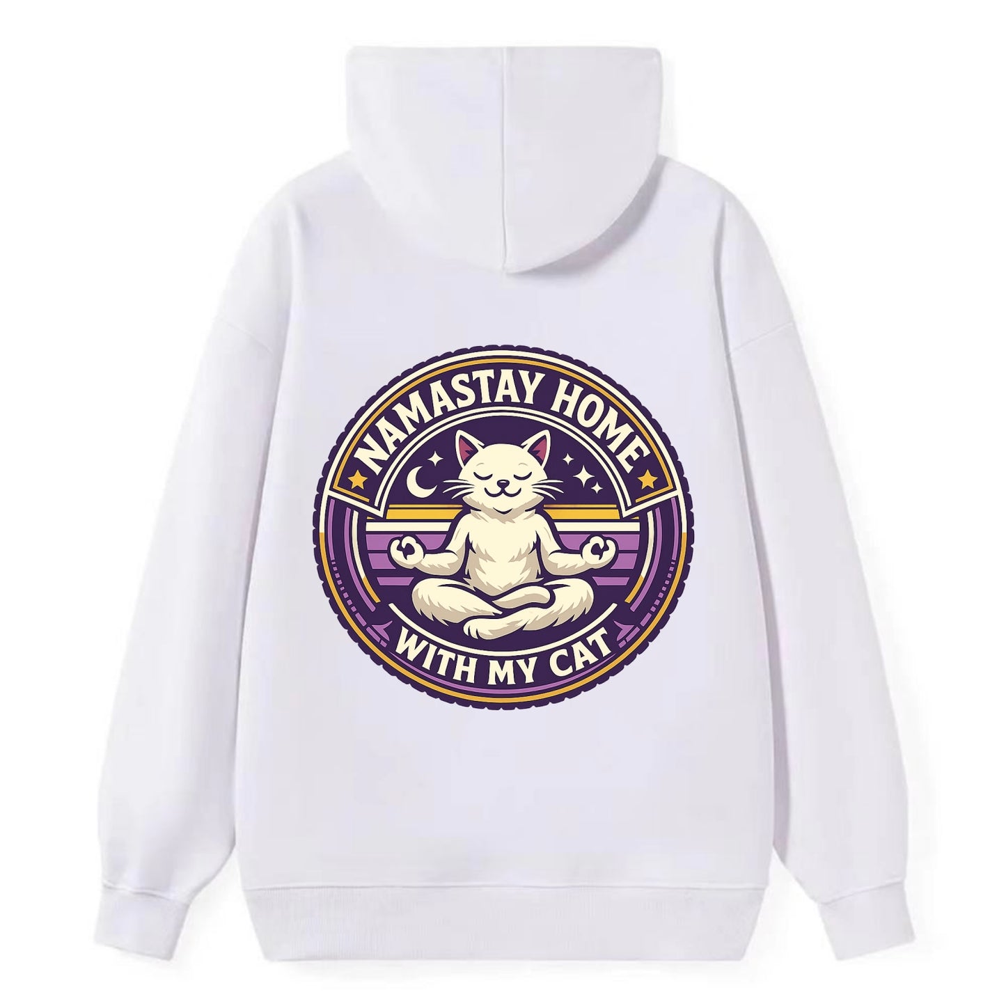 Zen Feline Retreat - Classic Pullover Hoodie - White