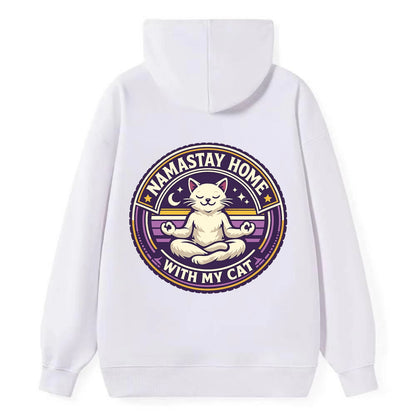 Zen Feline Retreat - Classic Pullover Hoodie - White