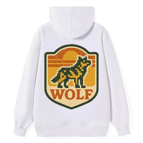 Digital Pixel Wolf  - Classic Pullover Hoodie