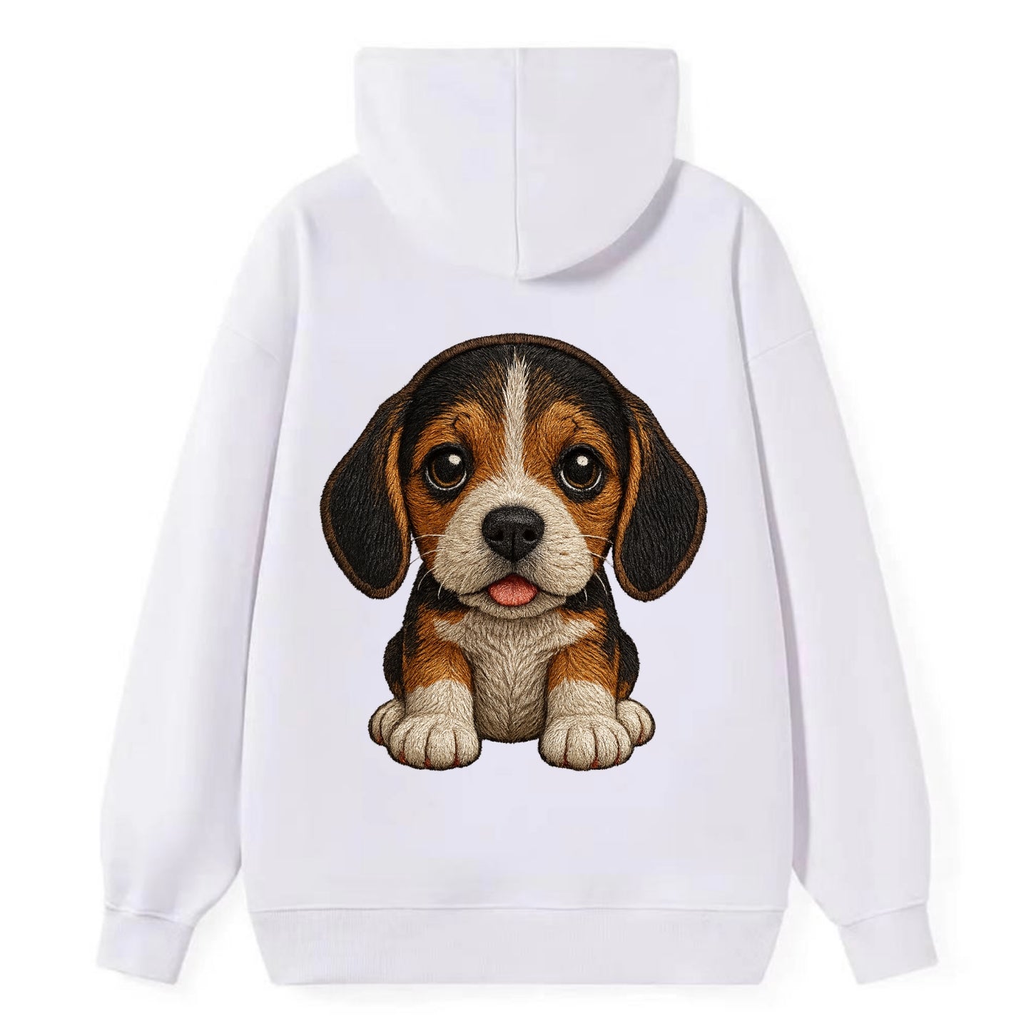 Baby Beagle Puppy - tricolor coat, long droopy ears, big pleading eyes, - Classic Pullover Hoodie - White