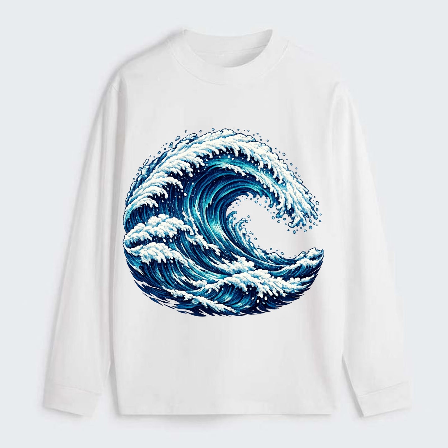 Ocean Wave - Classic Long Sleeve Shirt - White
