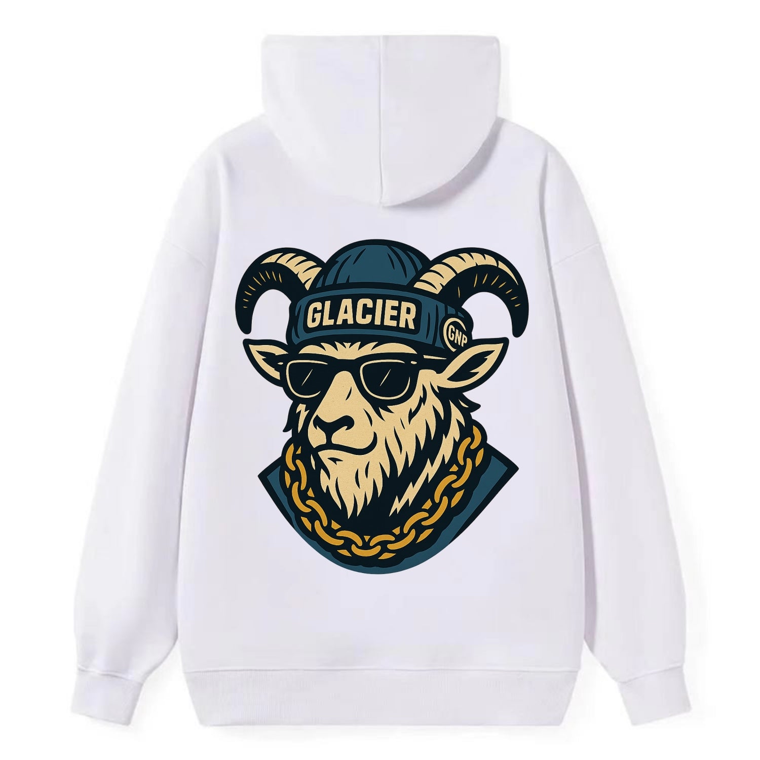 Glacier Mountain Goat - Classic Pullover Hoodie - White