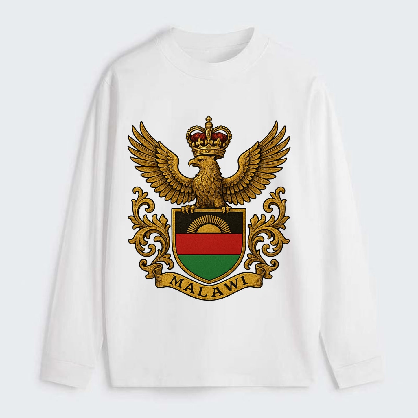 Malawi Royal Logo  - Classic Long Sleeve Shirt - White