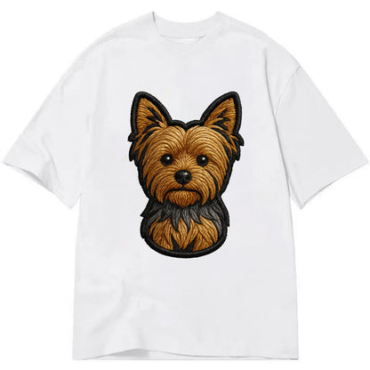 Yorkshire Terrier - Modern tiny dog logo - Classic T-shirt - White
