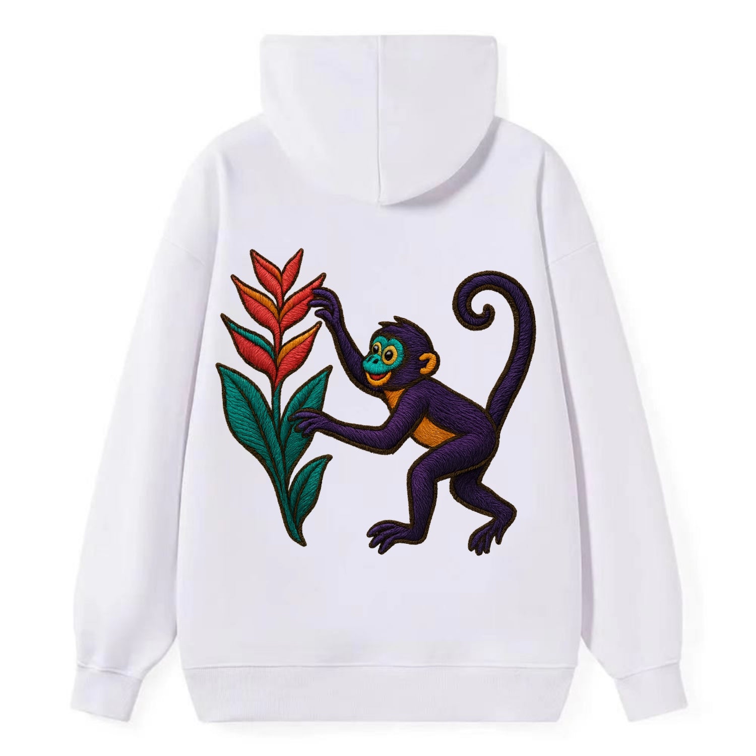Spider Monkey - Classic Pullover Hoodie - White
