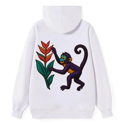 Spider Monkey - Classic Pullover Hoodie - White