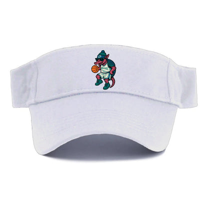 Dallas Armadillo wearing Mavericks beanie with cowboy hat patch and wayfarer sunglasses - Visor - White