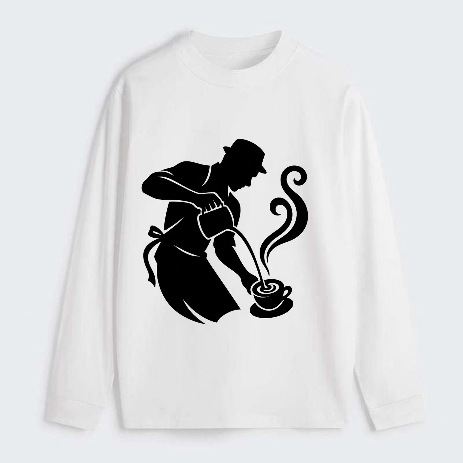 Barista creating latte art - Classic Long Sleeve Shirt - White