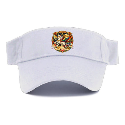 CELESTIAL HORSE | Heavenly horse among clouds and stars | Wings of flowing energy ribbons | - Visor - White
