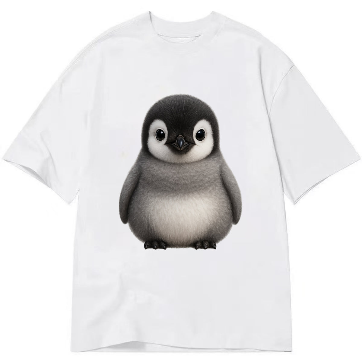 Baby Adelie Penguin - black and white, round body, curious eyes, front-facing, - Classic T-shirt - White