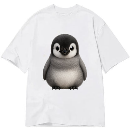 Baby Adelie Penguin - black and white, round body, curious eyes, front-facing, - Classic T-shirt - White