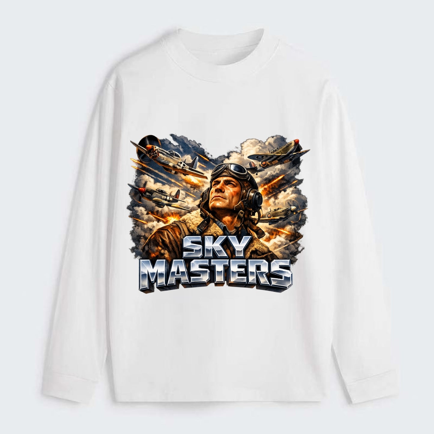 Sky Masters - Classic Long Sleeve Shirt - White