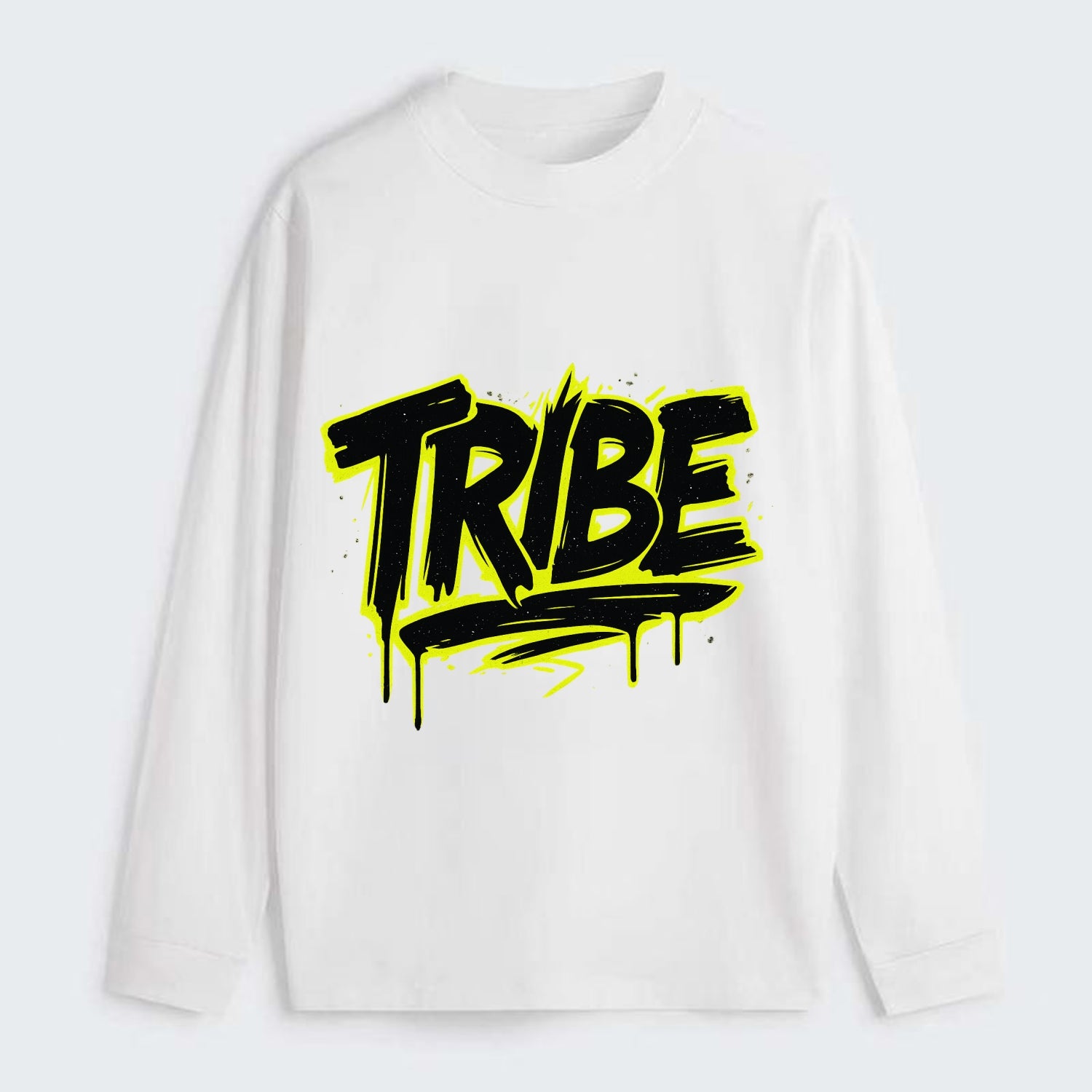 Bold typography design - "TRIBE" - your community, your group - Classic Long Sleeve Shirt - White