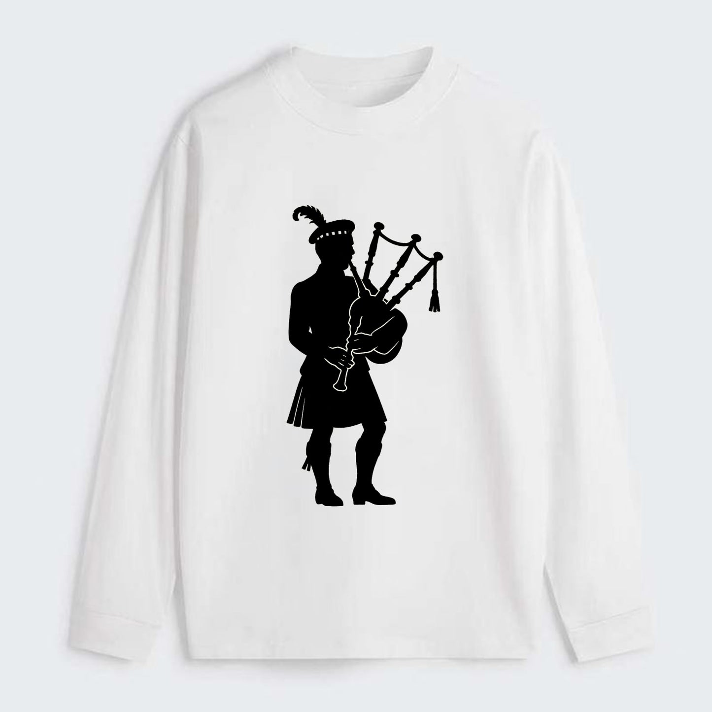 Bagpiper in traditional stance - Classic Long Sleeve Shirt - White