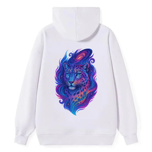 Majestic snow leopard with rainbow gradient spots, crystalline flowing - Classic Pullover Hoodie