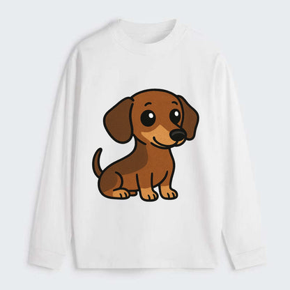 Dachshund - Long body profile view - Classic Long Sleeve Shirt - White