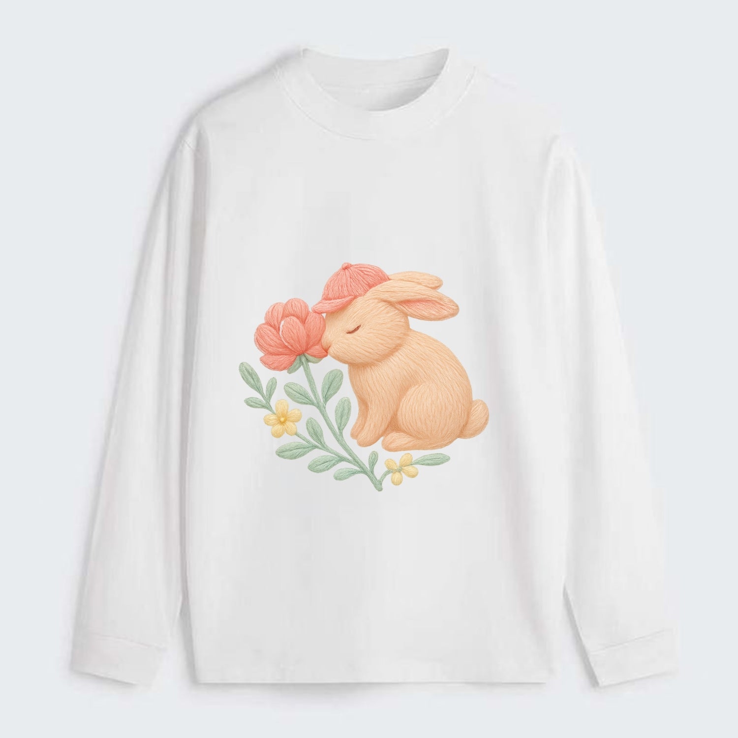 Peach Bunny - Classic Long Sleeve Shirt - White