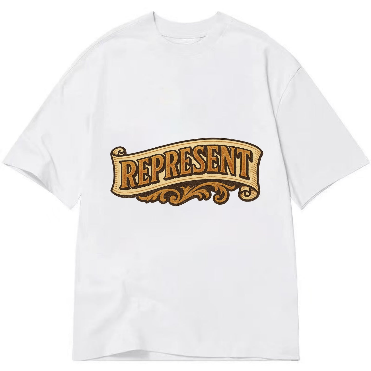 Bold typography design - "REPRESENT" - showing where you from - Classic T-shirt - White