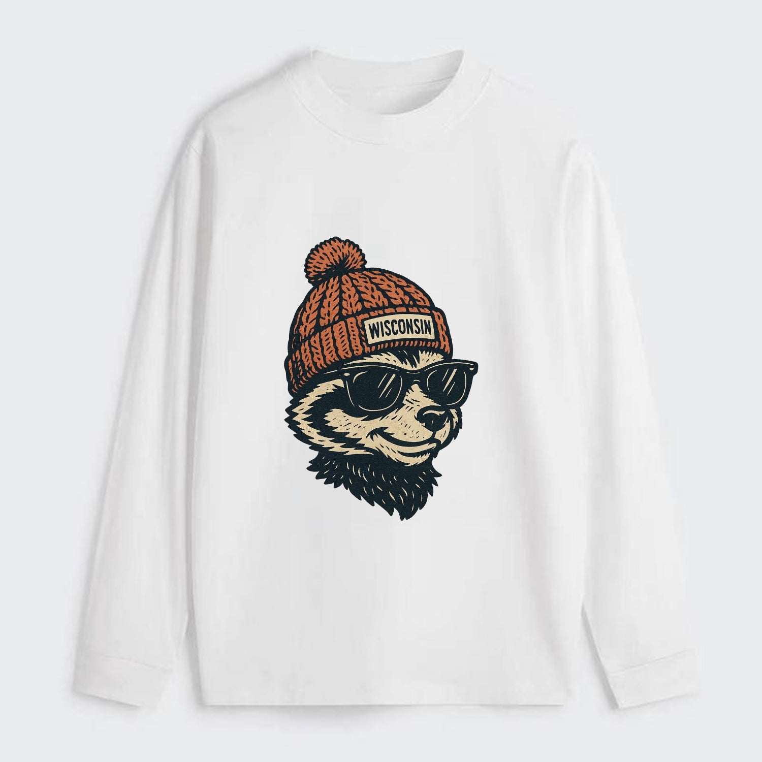 Madison Badge - Classic Long Sleeve Shirt - White