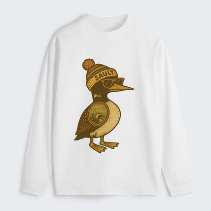 Sault Ste Marie Loon wearing Sault beani - Classic Long Sleeve Shirt - White