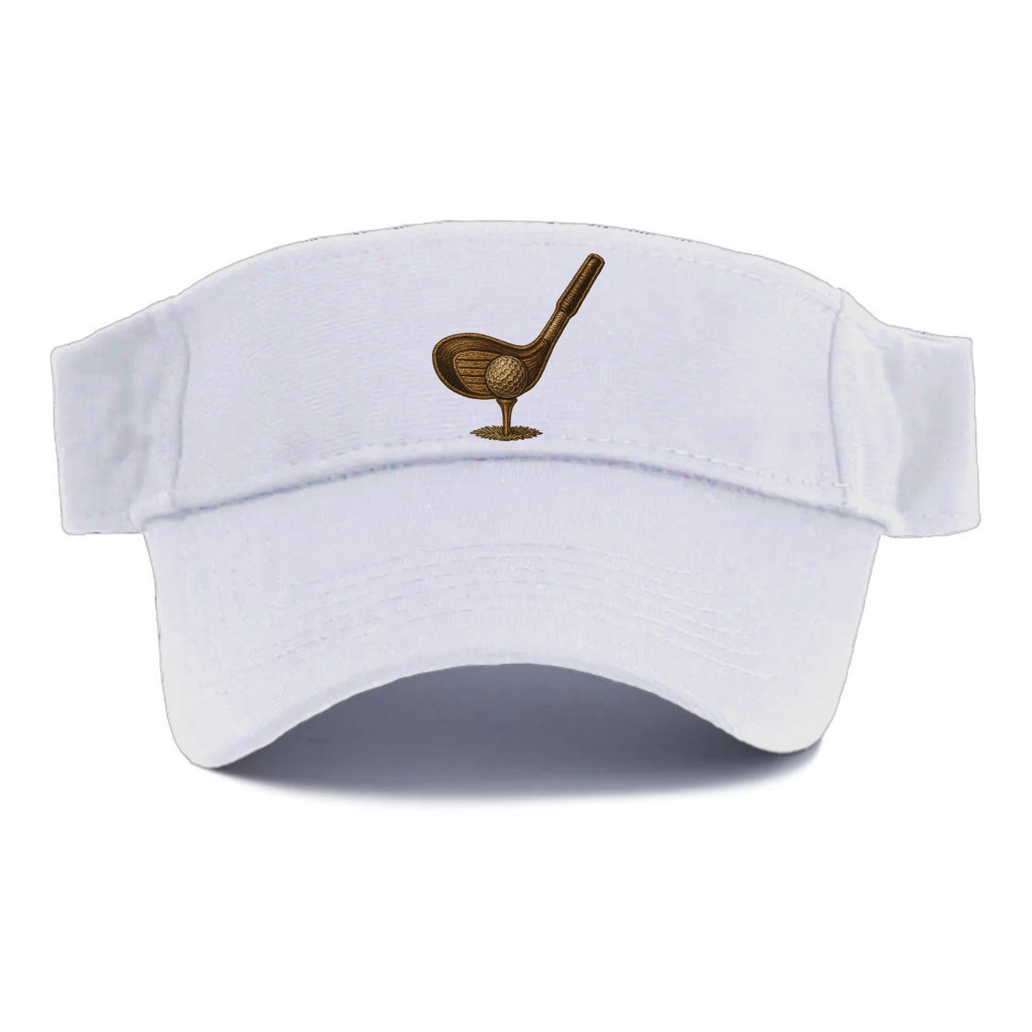 Golf Club and Ball  - Visor - White