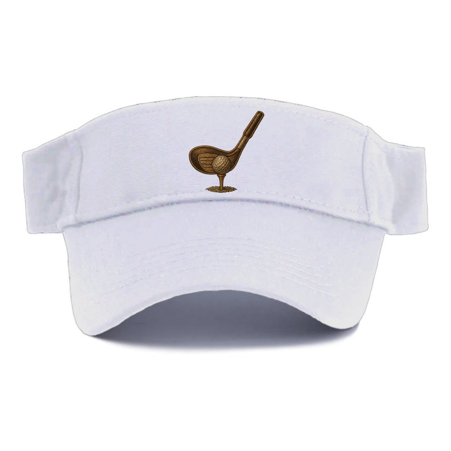 Golf Club and Ball  - Visor - White