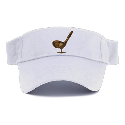 Golf Club and Ball  - Visor - White