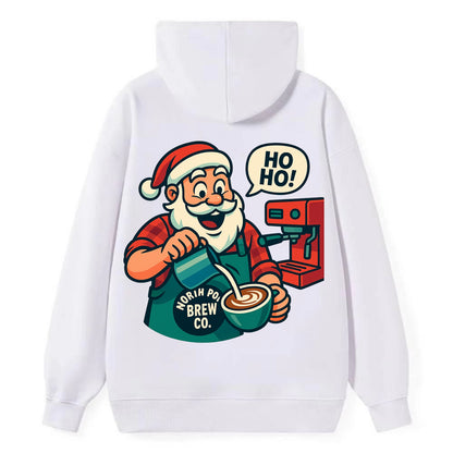 Santa Barista - Classic Pullover Hoodie - White