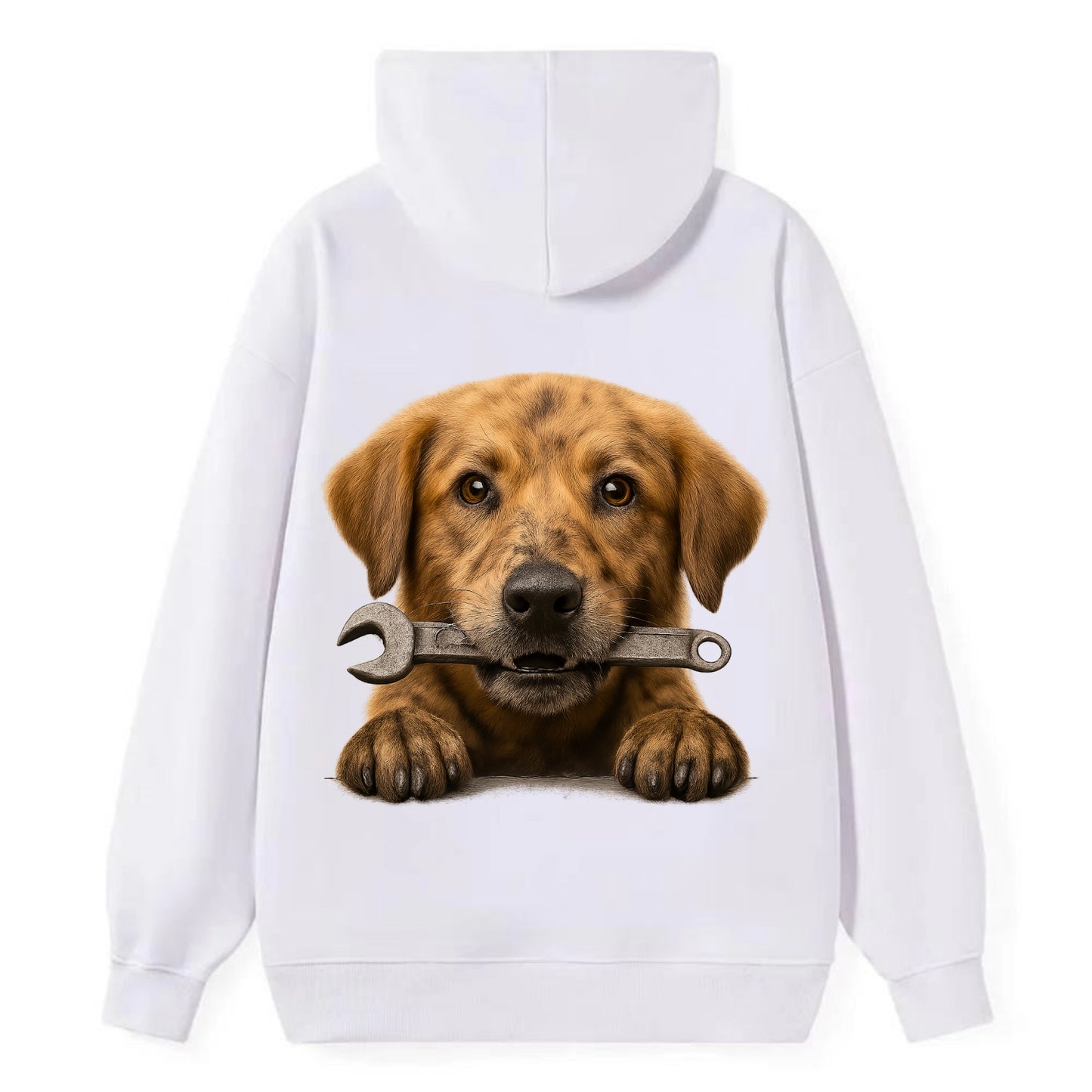Mechanic Dog  - Classic Pullover Hoodie - White