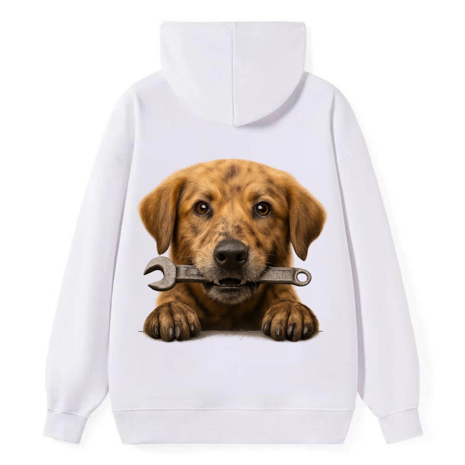 Mechanic Dog  - Classic Pullover Hoodie - White