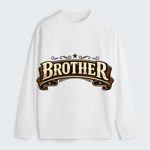 Bold typography design - BROTHER - male bond, brotherhood - Classic Long Sleeve Shirt