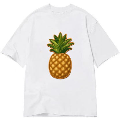 PINEAPPLE CROWN - tropical fruit in yellow and green , hospitality - Classic T-shirt - White