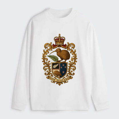 New Zealand Kiwi Emblem - Classic Long Sleeve Shirt - White