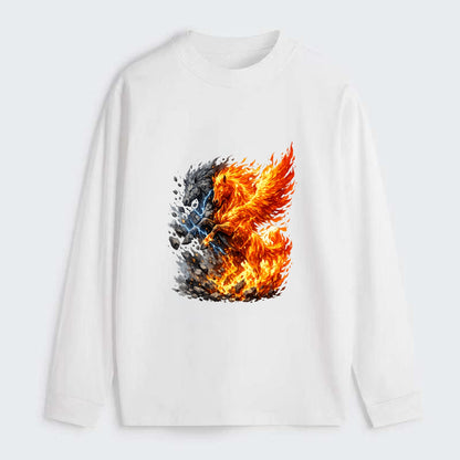 THUNDER FIRE | Horse combining lightning and flame | Electric fire | - Classic Long Sleeve Shirt - White