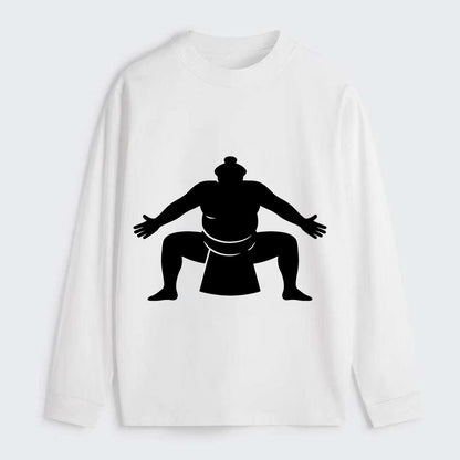 Japanese sumo wrestler ceremonial stance - Classic Long Sleeve Shirt - White